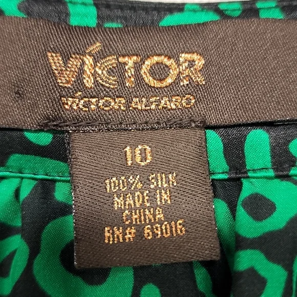 Victor Alfaro Emerald green 100% silk top size 10 wizard of oz - Picture 9 of 11